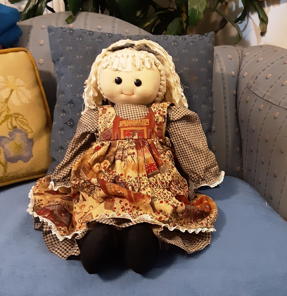 LARGE VINTAGE HAND MADE CLOTH DOLL, 26"